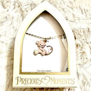 Precious Moments Teddy with Heart Necklace.
